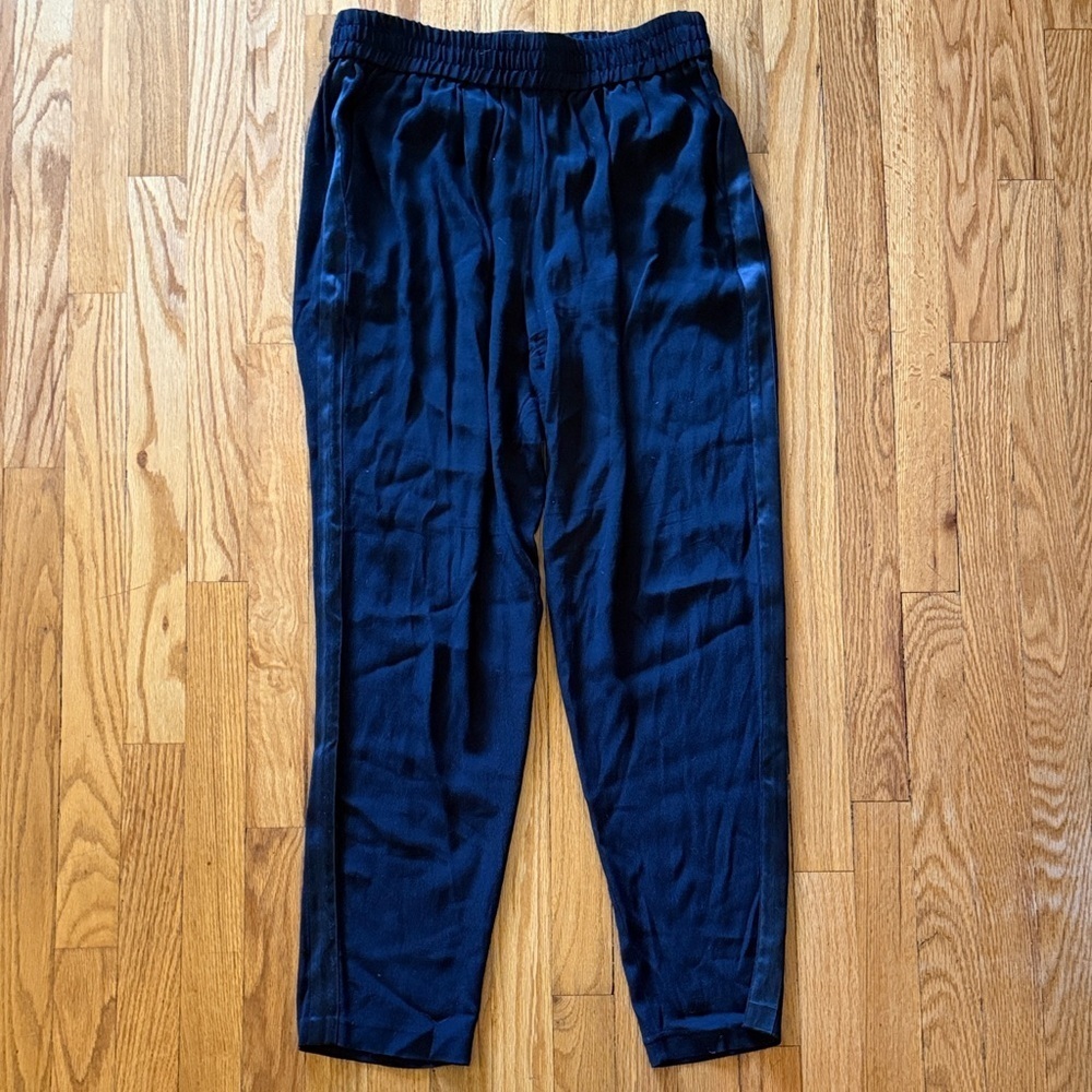Rebecca Taylor sz 8 Dark Navy Shiny Blue Pants great pre owned condition